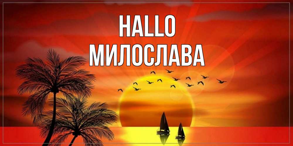 Открытка на каждый день с именем, Милослава Hallo привет Прикольная открытка с пожеланием онлайн скачать бесплатно 