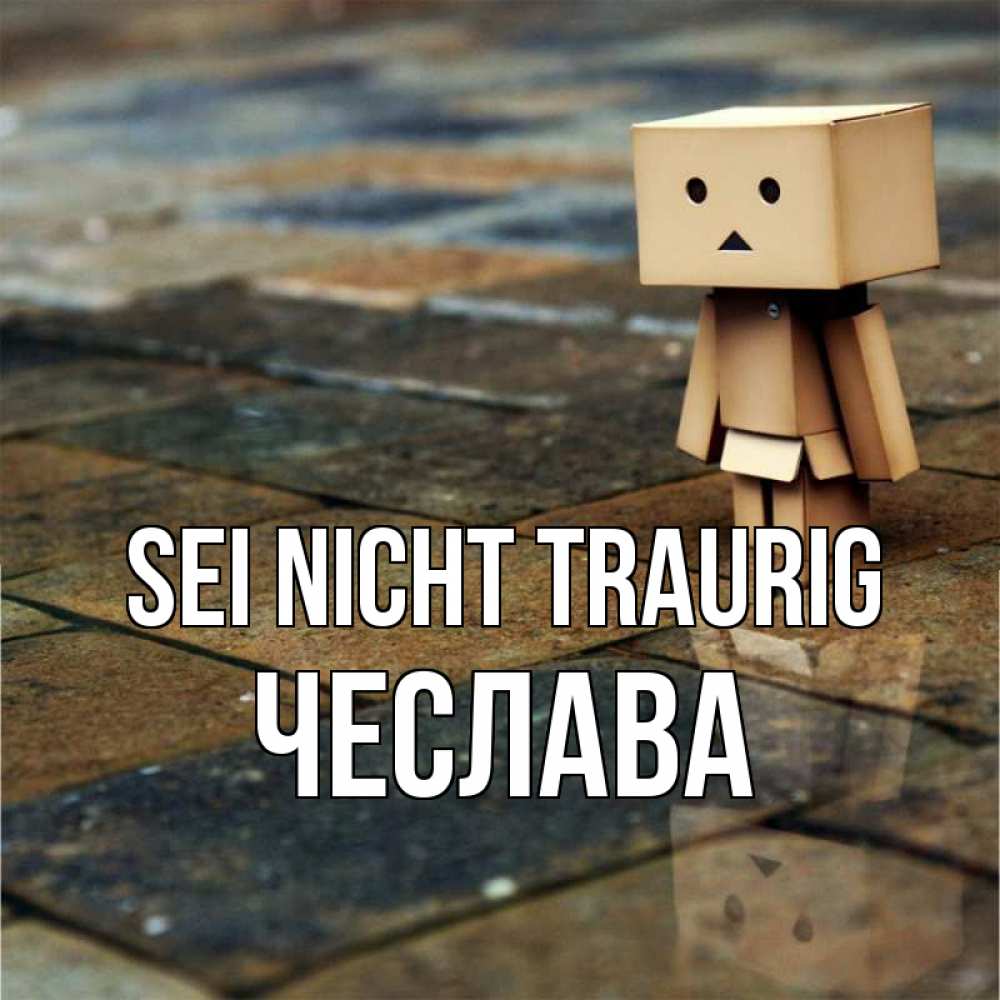 Открытка на каждый день с именем, Чеслава Sei nicht traurig Стив Прикольная открытка с пожеланием онлайн скачать бесплатно 