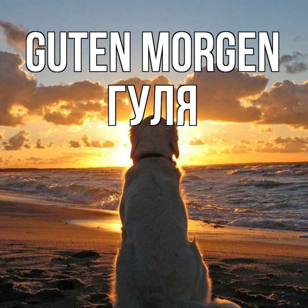 Открытка на каждый день с именем, Гуля Guten Morgen восход солнца Прикольная открытка с пожеланием онлайн скачать бесплатно 
