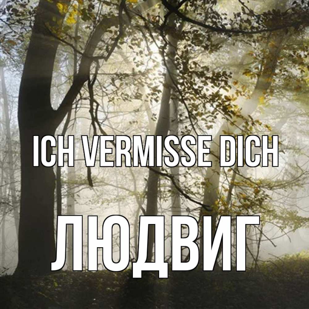 Открытка на каждый день с именем, Людвиг Ich vermisse dich грустно Прикольная открытка с пожеланием онлайн скачать бесплатно 