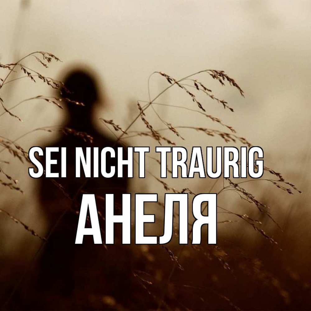 Открытка на каждый день с именем, Анеля Sei nicht traurig грусть Прикольная открытка с пожеланием онлайн скачать бесплатно 