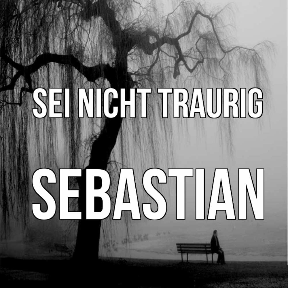 Открытка на каждый день с именем, Sebastian Sei nicht traurig висящие ветки дерева и лавочка под деревом Прикольная открытка с пожеланием онлайн скачать бесплатно 