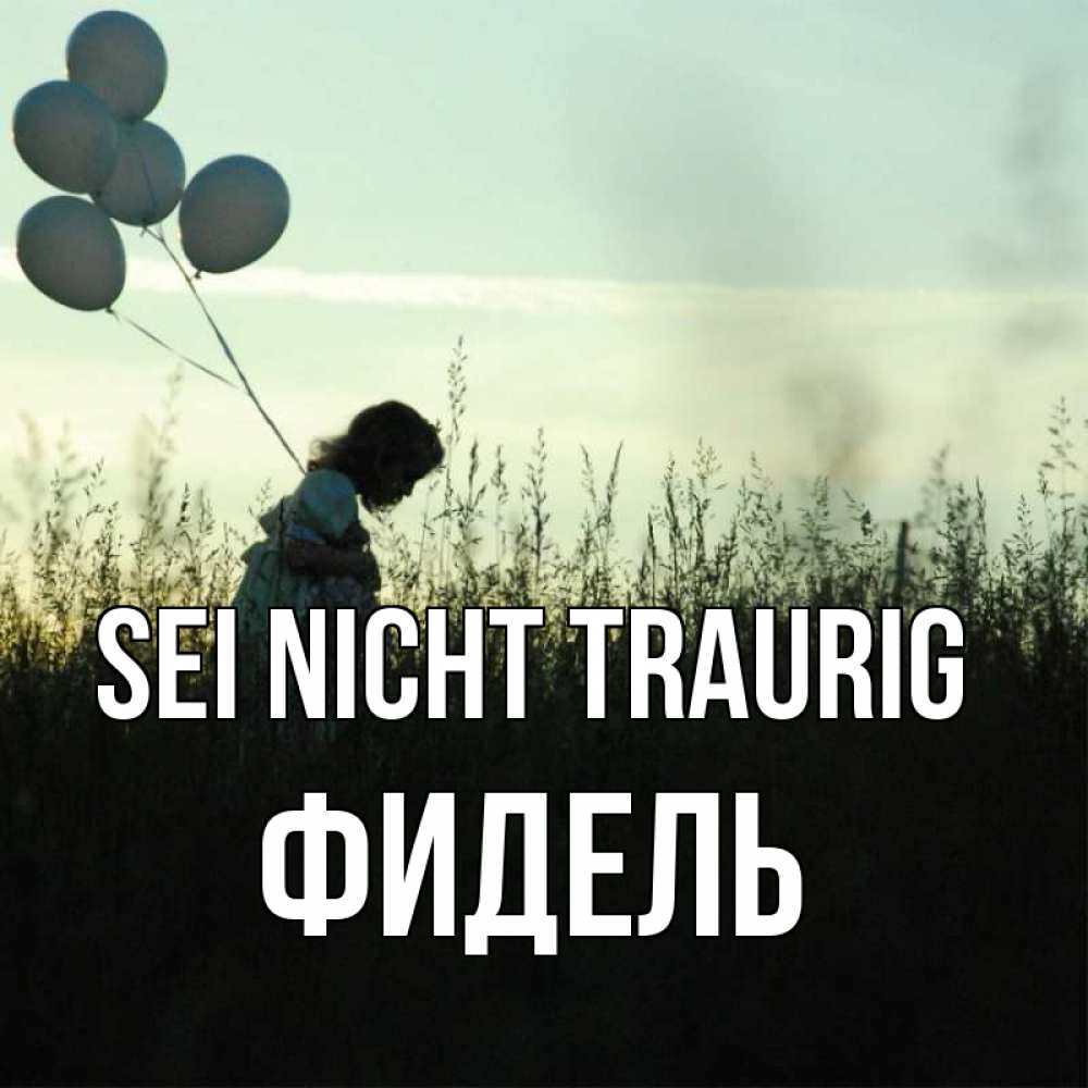 Открытка на каждый день с именем, Фидель Sei nicht traurig ребенок Прикольная открытка с пожеланием онлайн скачать бесплатно 