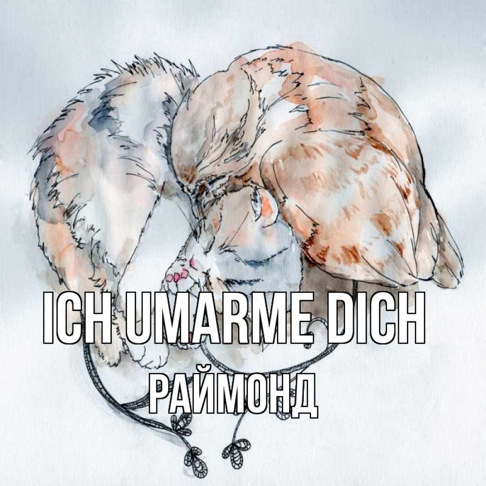 Открытка на каждый день с именем, Раймонд Ich umarme dich можно быть вместе даже когда очень разные Прикольная открытка с пожеланием онлайн скачать бесплатно 