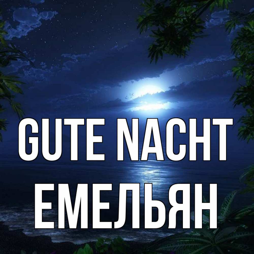 Открытка на каждый день с именем, Емельян Gute Nacht тропический остров Прикольная открытка с пожеланием онлайн скачать бесплатно 