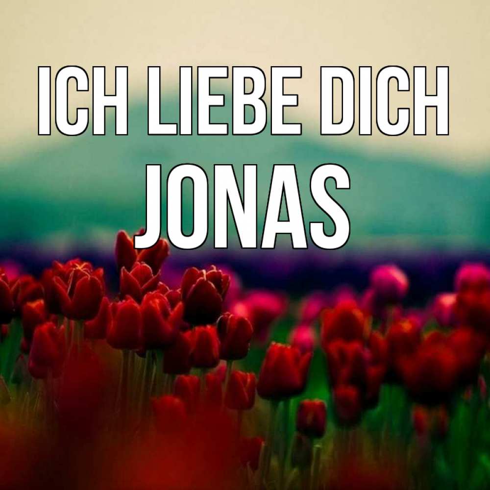 Открытка на каждый день с именем, Jonas Ich liebe dich тюльпаны 4 Прикольная открытка с пожеланием онлайн скачать бесплатно 