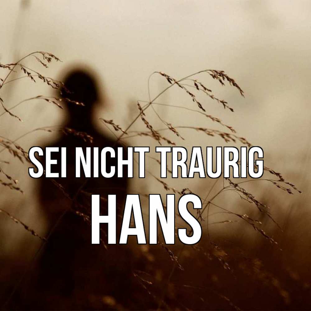 Открытка на каждый день с именем, Hans Sei nicht traurig грусть Прикольная открытка с пожеланием онлайн скачать бесплатно 