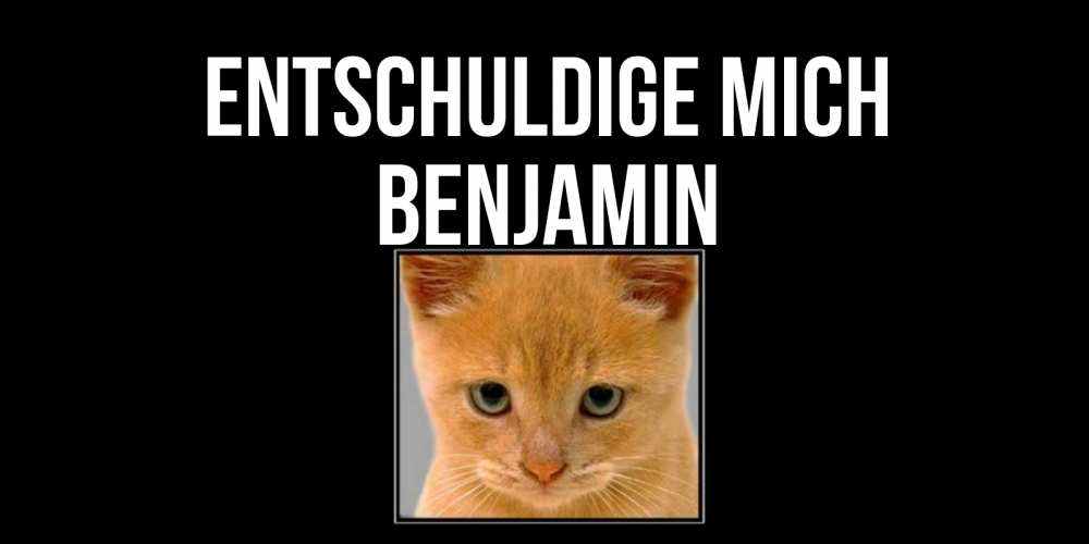 Открытка на каждый день с именем, Benjamin Entschuldige mich рыжий грустный кот просит прощения Прикольная открытка с пожеланием онлайн скачать бесплатно 