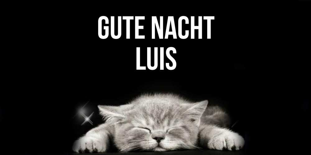 Открытка на каждый день с именем, Luis Gute Nacht спящий котик Прикольная открытка с пожеланием онлайн скачать бесплатно 