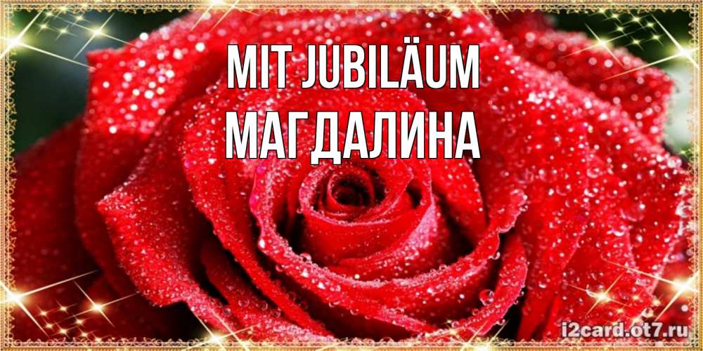 Открытка на каждый день с именем, Магдалина Mit Jubiläum роса и роза. открытка с красивой розой Прикольная открытка с пожеланием онлайн скачать бесплатно 