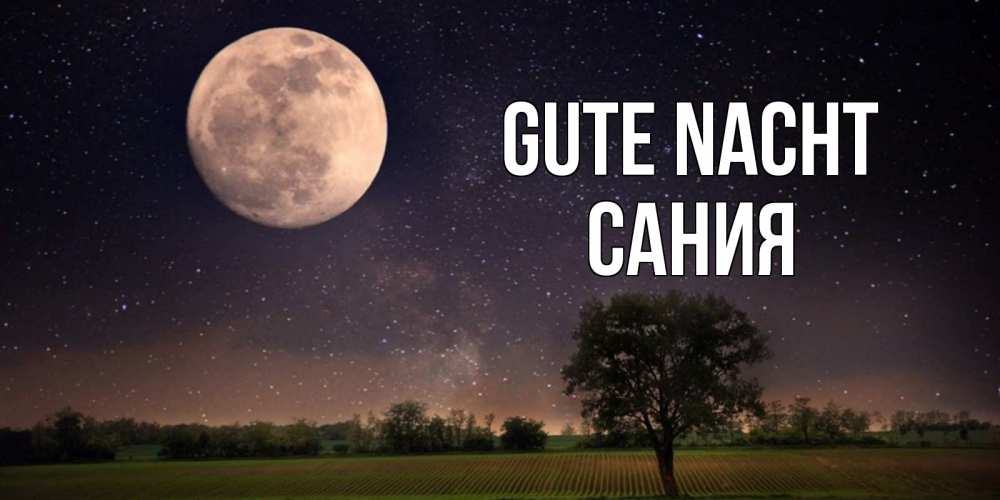 Открытка на каждый день с именем, Сания Gute Nacht ночные открытки с луной Прикольная открытка с пожеланием онлайн скачать бесплатно 