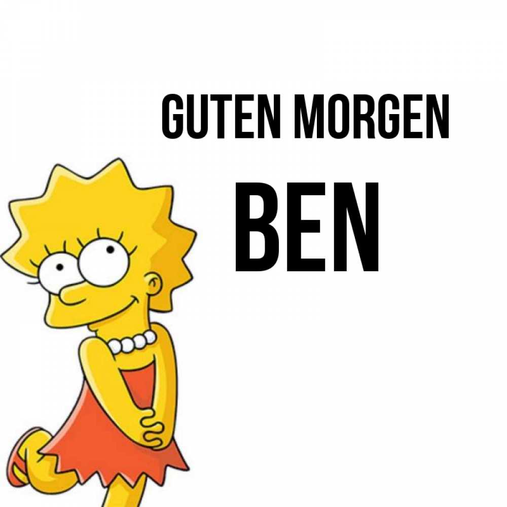 Открытка на каждый день с именем, Ben Guten Morgen в платье и ожерелье Прикольная открытка с пожеланием онлайн скачать бесплатно 