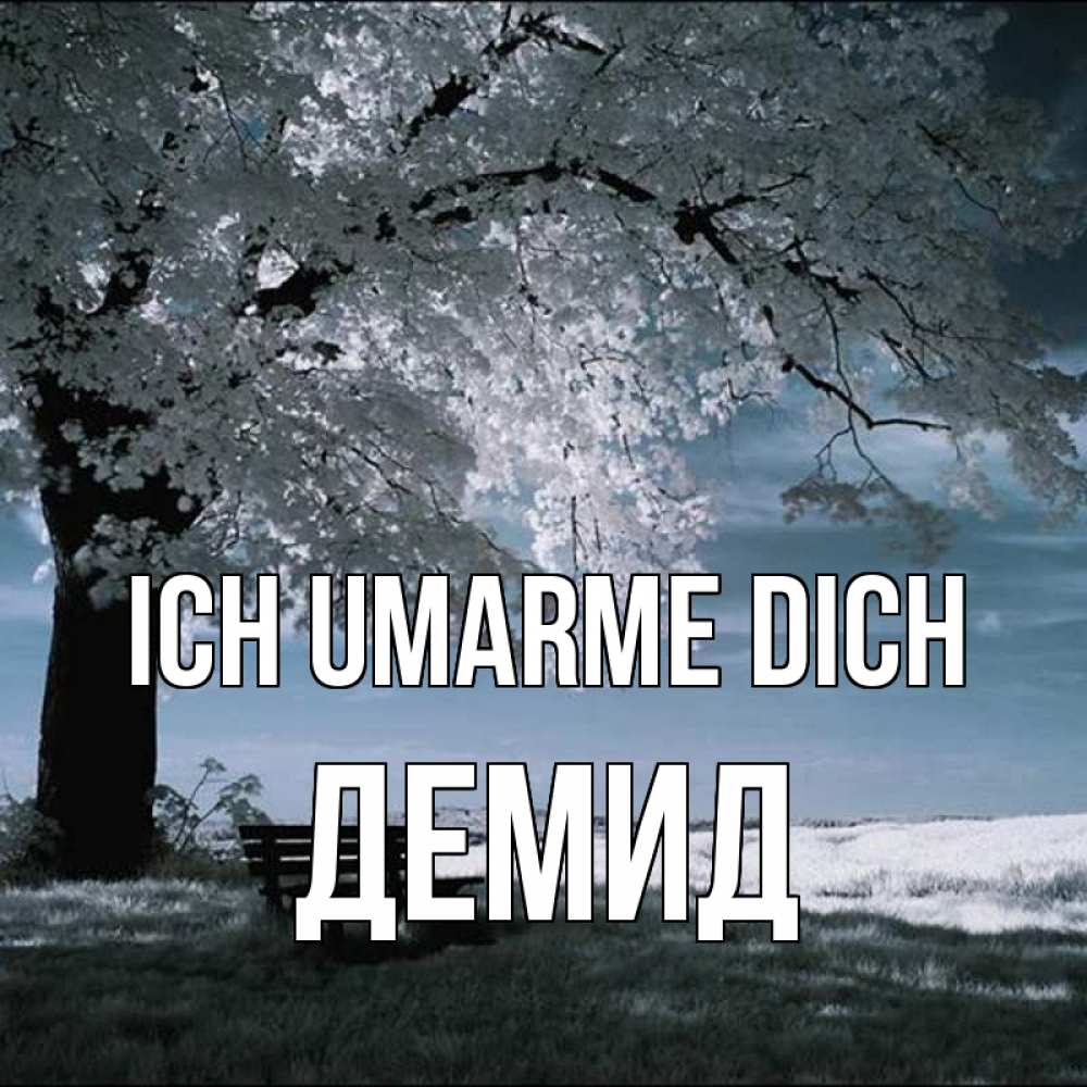 Открытка на каждый день с именем, Демид Ich umarme dich дерево Прикольная открытка с пожеланием онлайн скачать бесплатно 