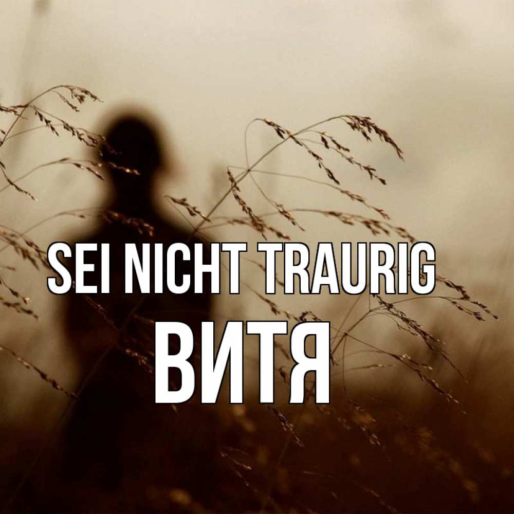 Открытка на каждый день с именем, Витя Sei nicht traurig грусть Прикольная открытка с пожеланием онлайн скачать бесплатно 