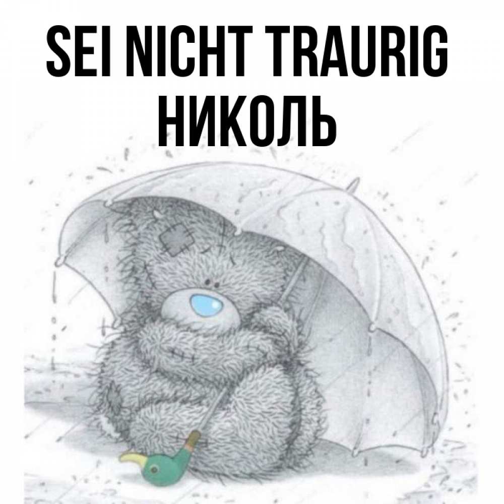 Открытка на каждый день с именем, Николь Sei nicht traurig спасите мишку Тедди Прикольная открытка с пожеланием онлайн скачать бесплатно 