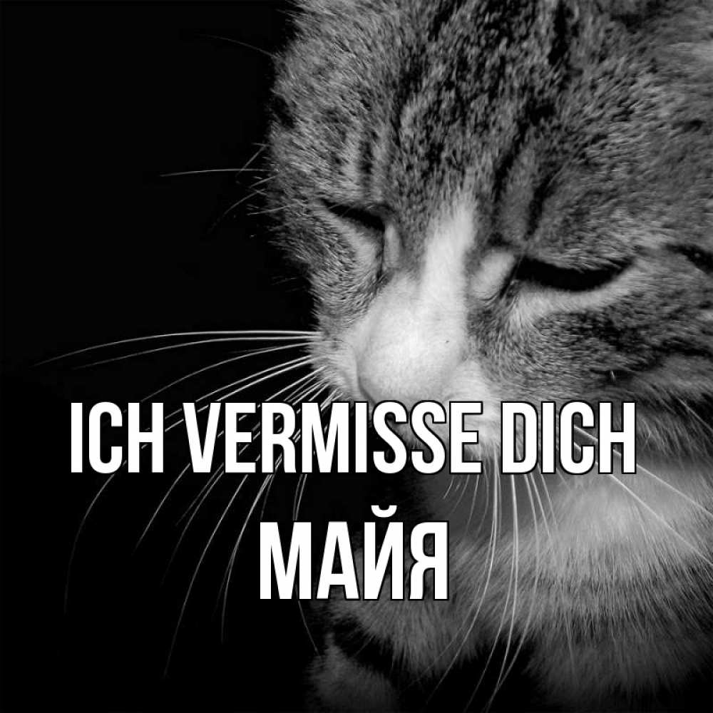 Открытка на каждый день с именем, Майя Ich vermisse dich мне скучно Прикольная открытка с пожеланием онлайн скачать бесплатно 