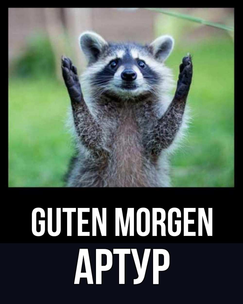 Открытка на каждый день с именем, Артур Guten Morgen хорошее настроение утречком Прикольная открытка с пожеланием онлайн скачать бесплатно 