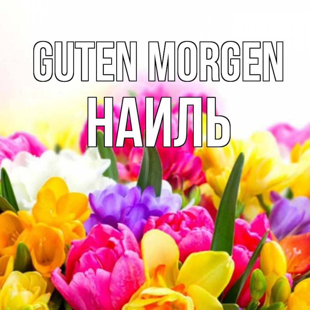Открытка на каждый день с именем, Наиль Guten Morgen создать открытку со свое подписью Прикольная открытка с пожеланием онлайн скачать бесплатно 