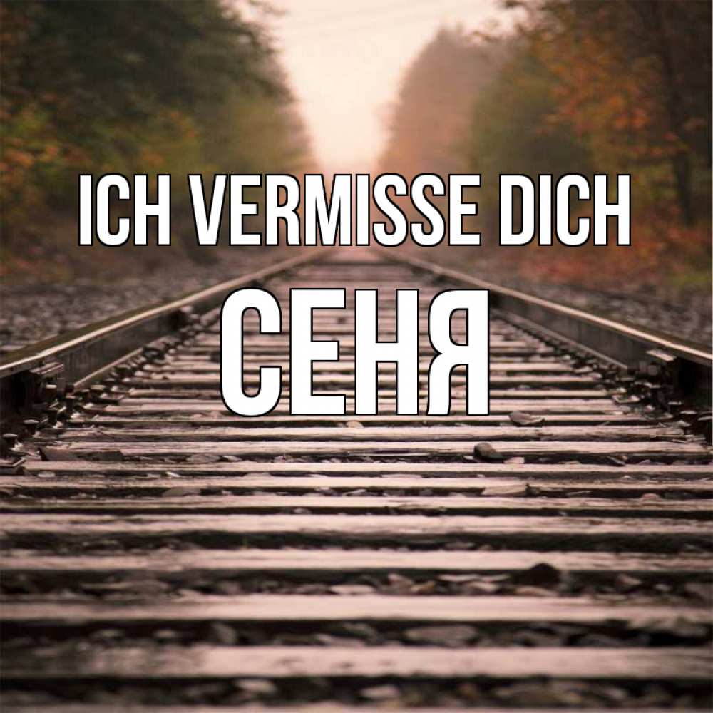 Открытка на каждый день с именем, Сеня Ich vermisse dich приезжай Прикольная открытка с пожеланием онлайн скачать бесплатно 