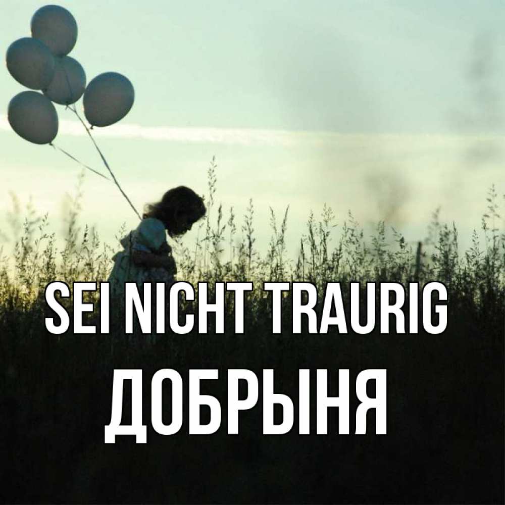 Открытка на каждый день с именем, Добрыня Sei nicht traurig ребенок Прикольная открытка с пожеланием онлайн скачать бесплатно 