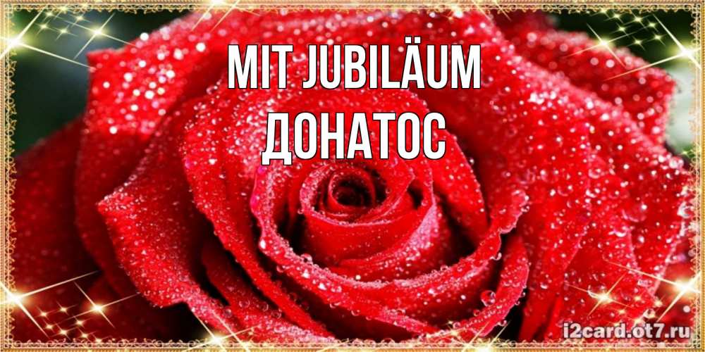 Открытка на каждый день с именем, Донатос Mit Jubiläum роса и роза. открытка с красивой розой Прикольная открытка с пожеланием онлайн скачать бесплатно 