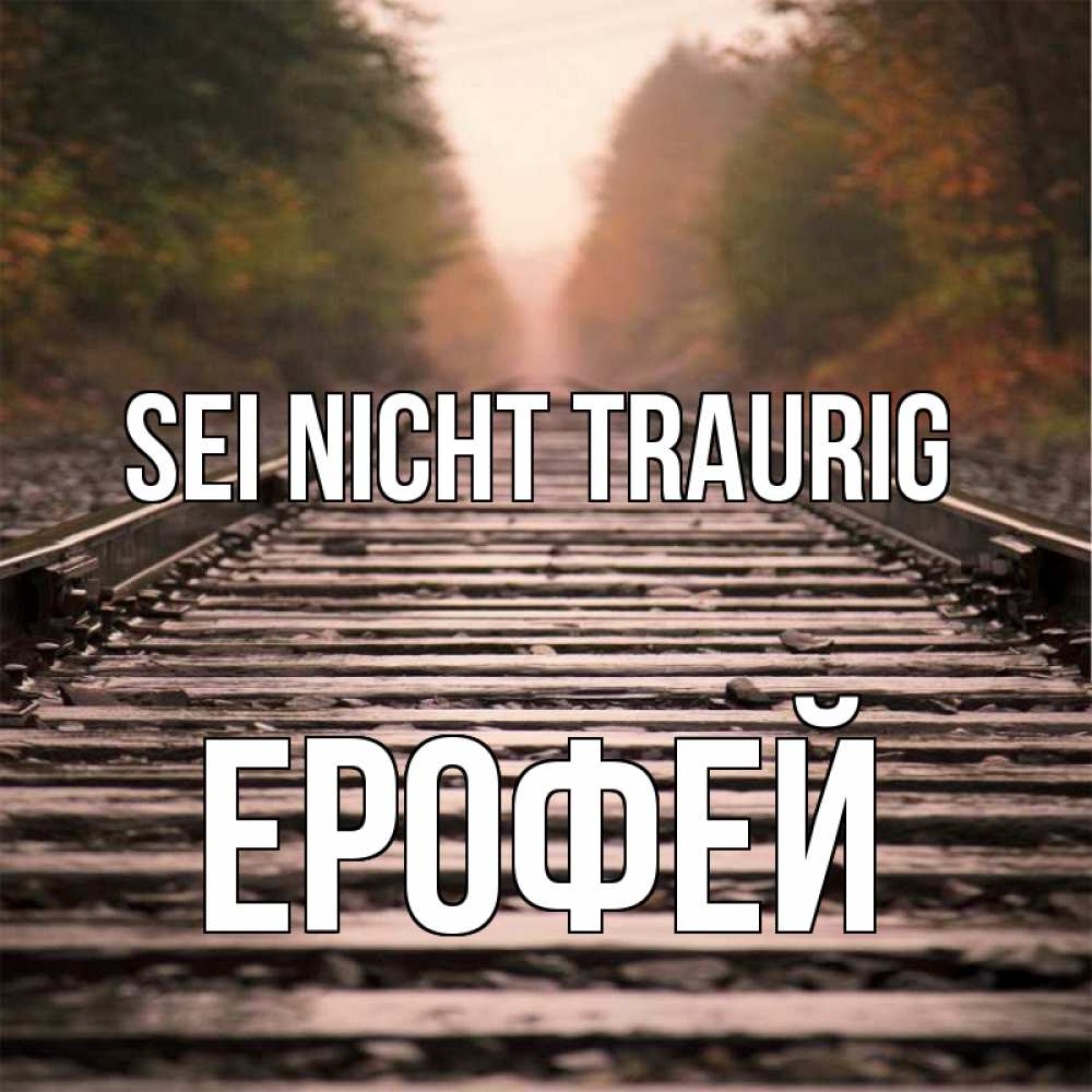 Открытка на каждый день с именем, Ерофей Sei nicht traurig лес и железная дорога Прикольная открытка с пожеланием онлайн скачать бесплатно 