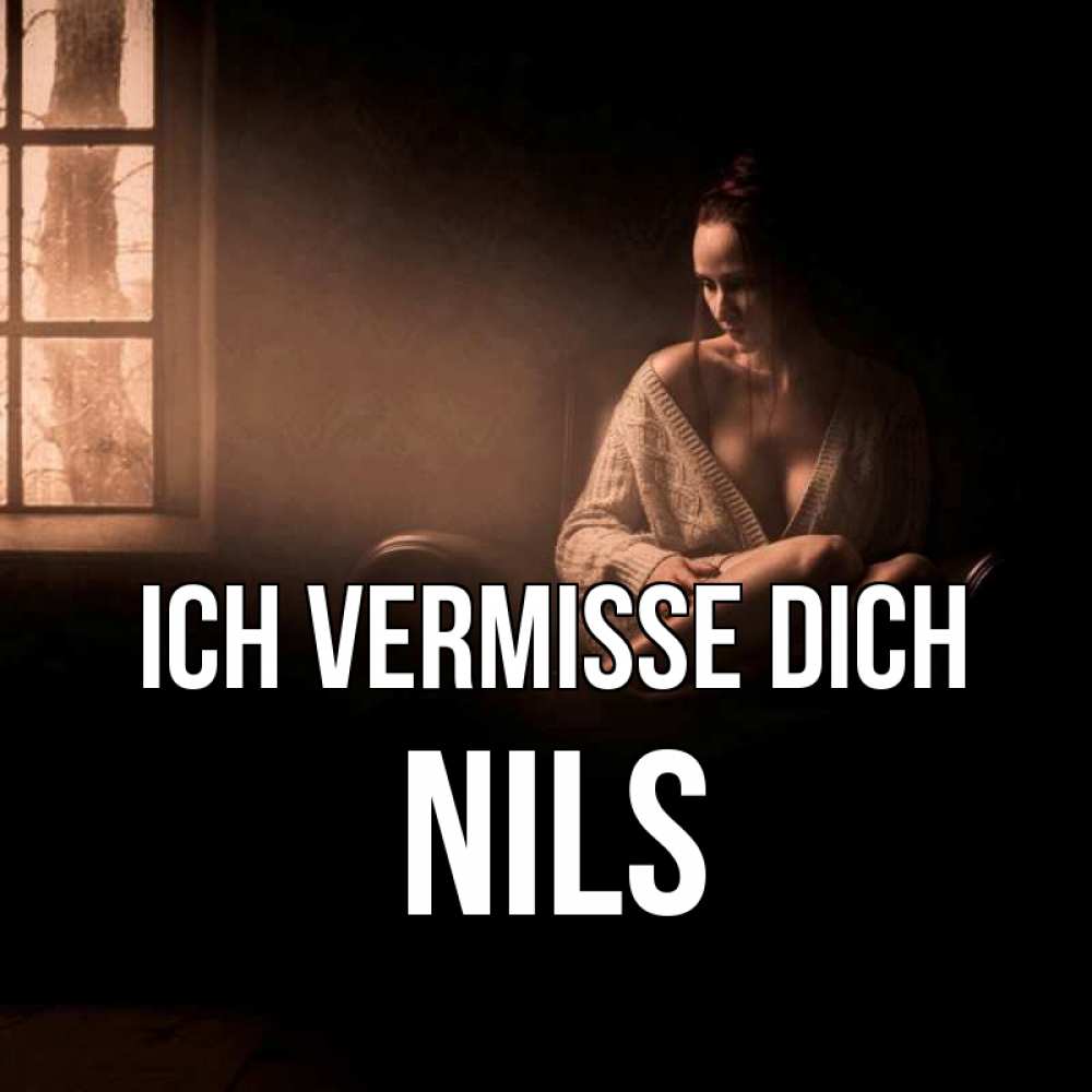 Открытка на каждый день с именем, Nils Ich vermisse dich приходи в гости ко мне Прикольная открытка с пожеланием онлайн скачать бесплатно 