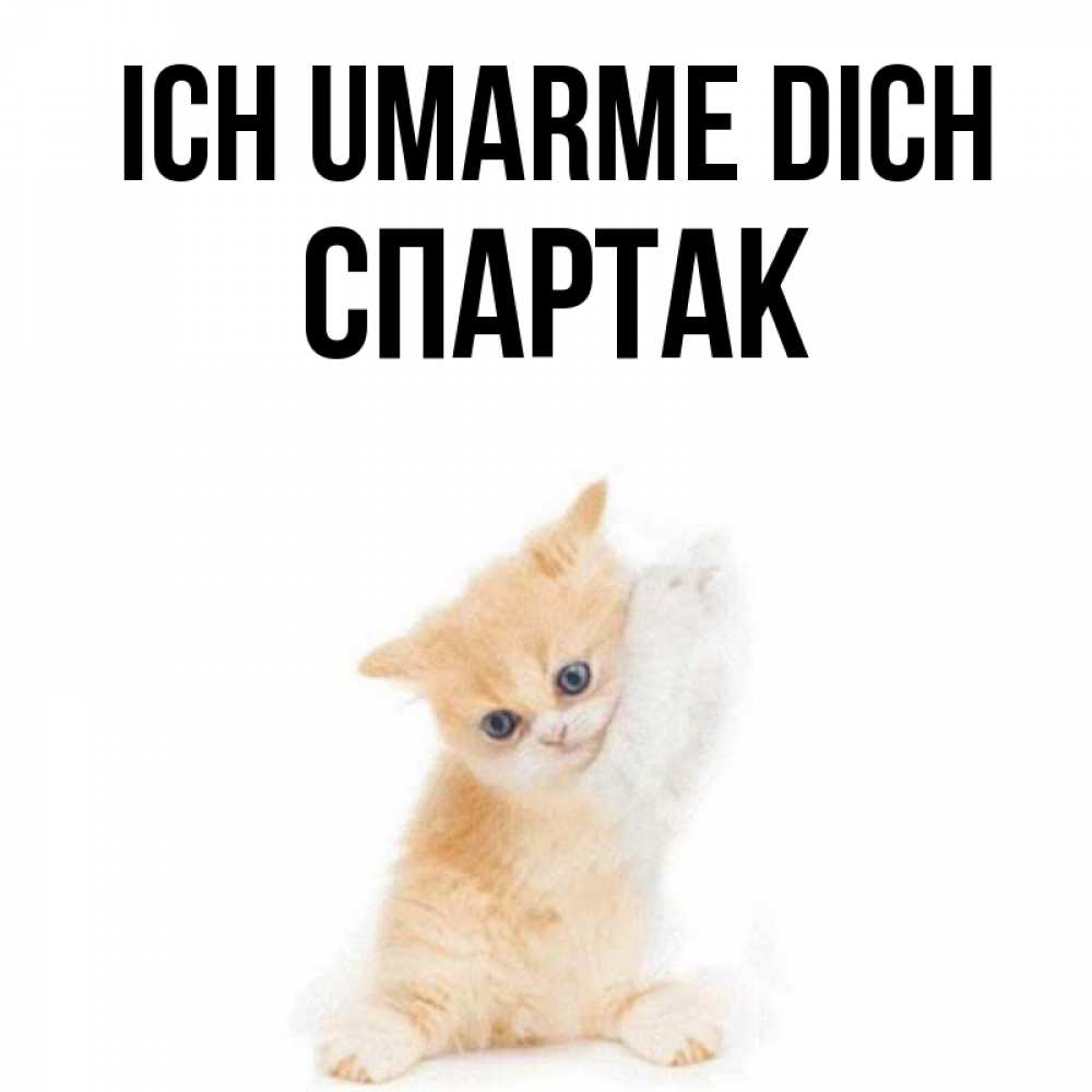 Открытка на каждый день с именем, Спартак Ich umarme dich я хочу очень скорее обнимаешек Прикольная открытка с пожеланием онлайн скачать бесплатно 