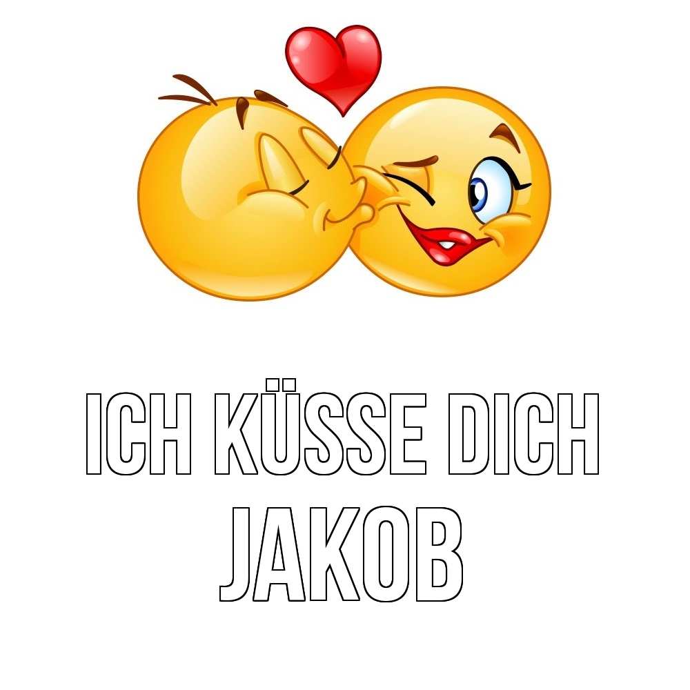 Открытка на каждый день с именем, Jakob Ich küsse dich губы и белые зубы Прикольная открытка с пожеланием онлайн скачать бесплатно 