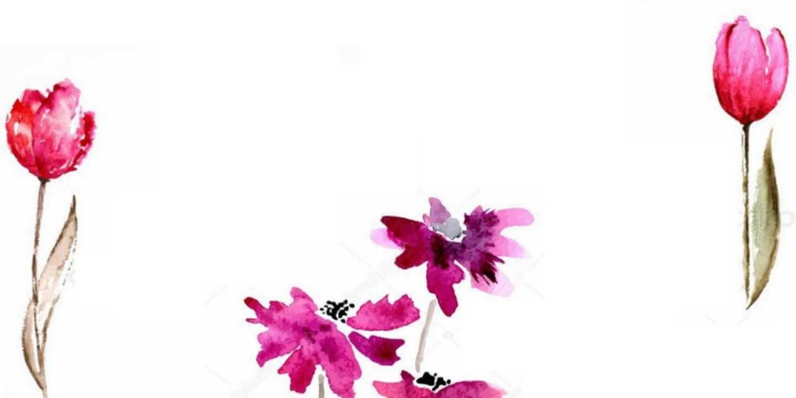 Открытка открытки красками нарисованные с цветами красные цветы нарисованные акварелью Mit Jubiläum 