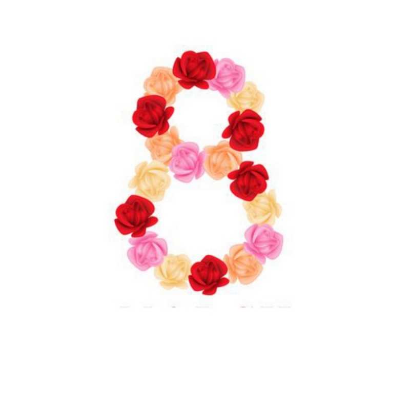 Открытка восьмерка из роз  международный женский день  Am 8. März 