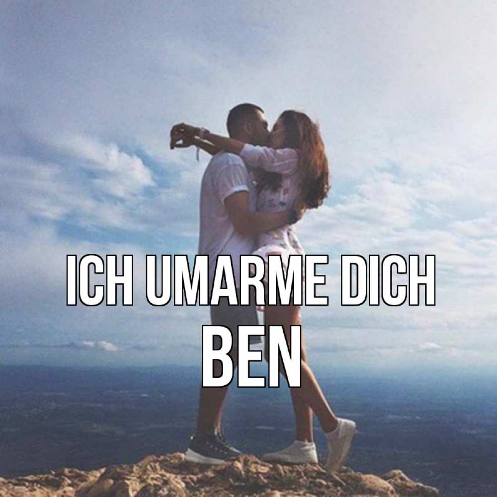 Открытка на каждый день с именем, Ben Ich umarme dich Морской пейзаж Прикольная открытка с пожеланием онлайн скачать бесплатно 