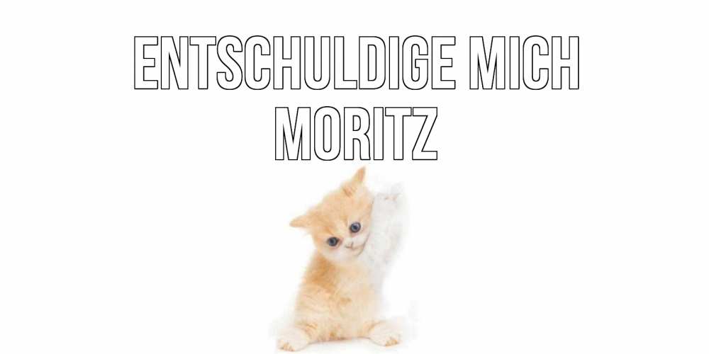 Открытка на каждый день с именем, Moritz Entschuldige mich кот Прикольная открытка с пожеланием онлайн скачать бесплатно 