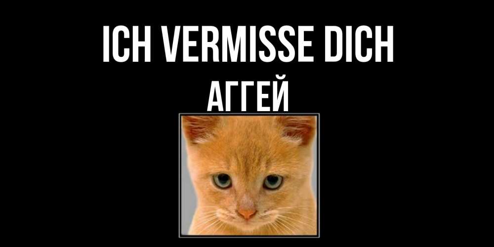 Открытка на каждый день с именем, Аггей Ich vermisse dich открытки рыжий котенок скучает по тебе Прикольная открытка с пожеланием онлайн скачать бесплатно 