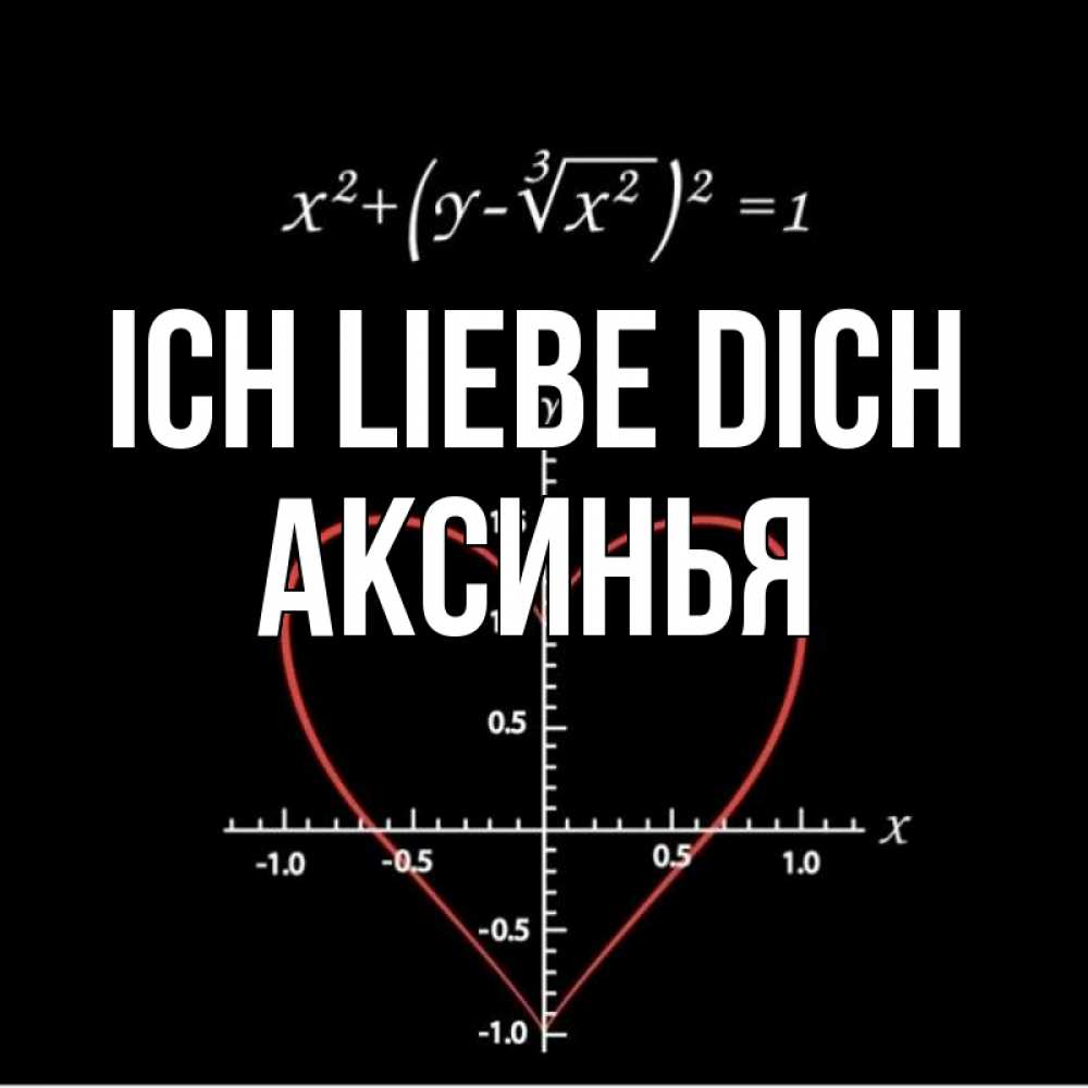 Открытка на каждый день с именем, Аксинья Ich liebe dich сердечная формула Прикольная открытка с пожеланием онлайн скачать бесплатно 