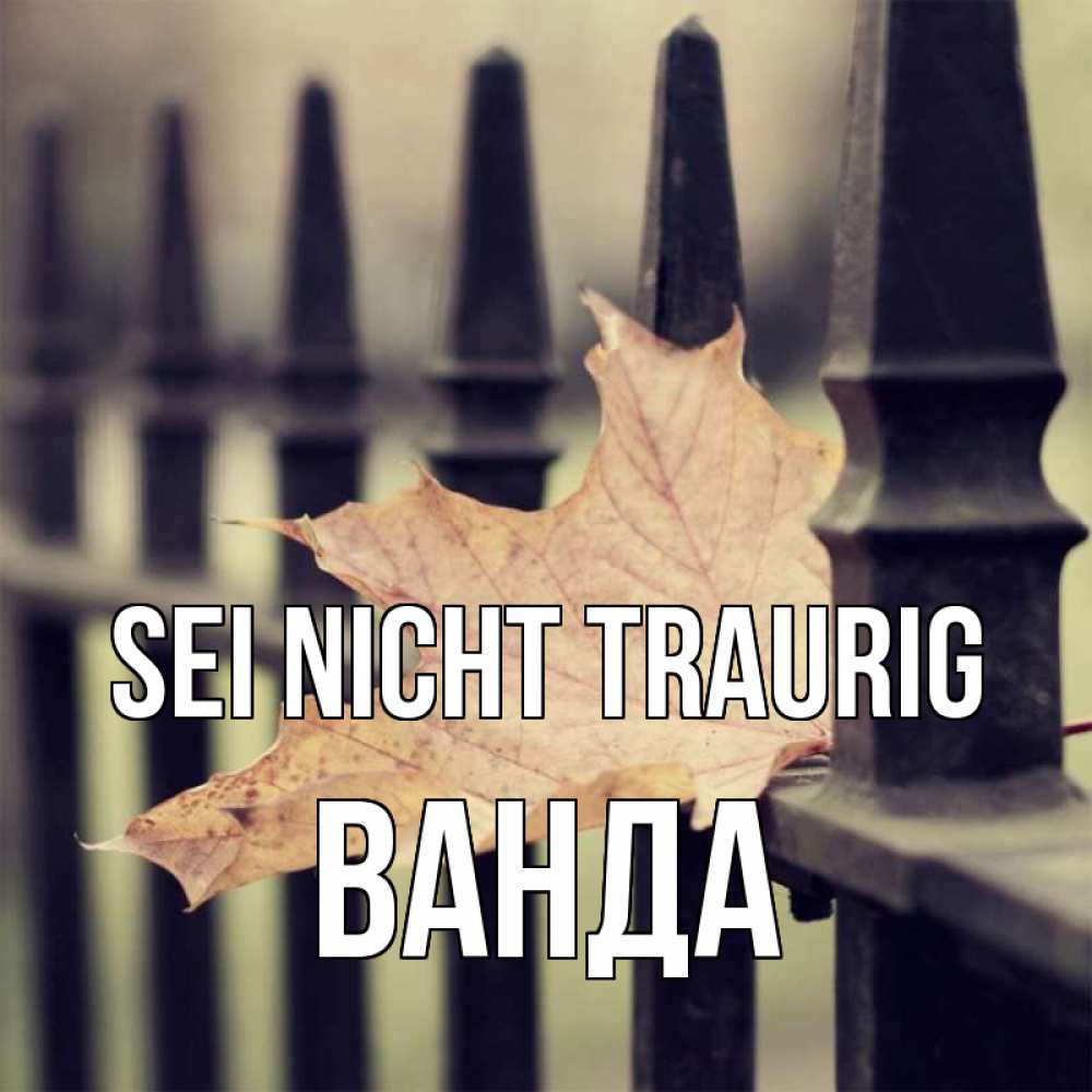 Открытка на каждый день с именем, Ванда Sei nicht traurig лист клена Прикольная открытка с пожеланием онлайн скачать бесплатно 