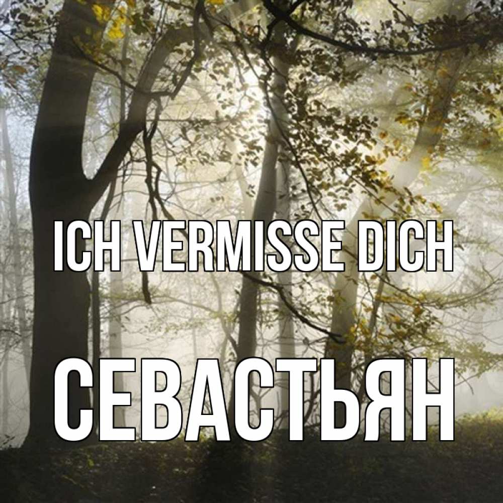 Открытка на каждый день с именем, Севастьян Ich vermisse dich грустно Прикольная открытка с пожеланием онлайн скачать бесплатно 