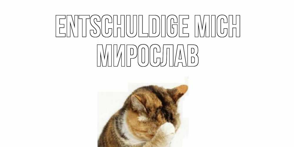 Открытка на каждый день с именем, Мирослав Entschuldige mich кот Прикольная открытка с пожеланием онлайн скачать бесплатно 