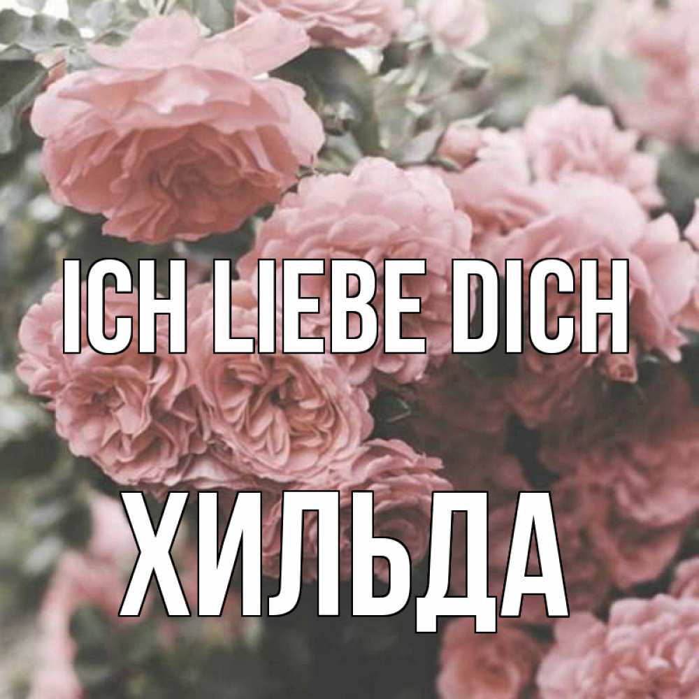 Открытка на каждый день с именем, Хильда Ich liebe dich розы 3 Прикольная открытка с пожеланием онлайн скачать бесплатно 