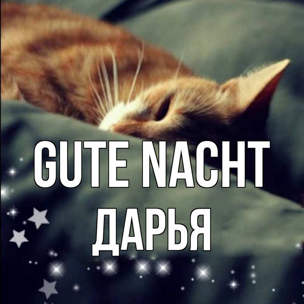 Открытка на каждый день с именем, Дарья Gute Nacht кроватка Прикольная открытка с пожеланием онлайн скачать бесплатно 
