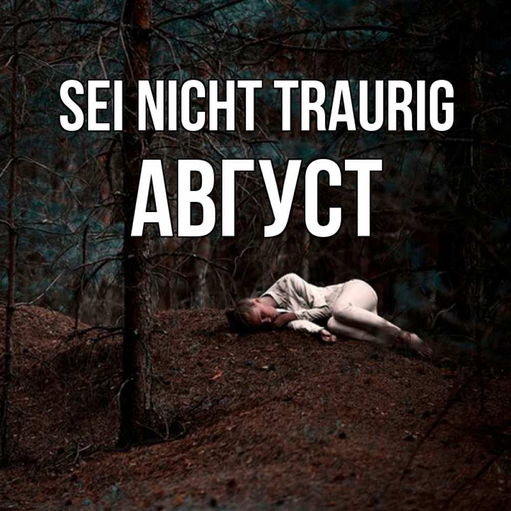 Открытка на каждый день с именем, Август Sei nicht traurig лес Прикольная открытка с пожеланием онлайн скачать бесплатно 