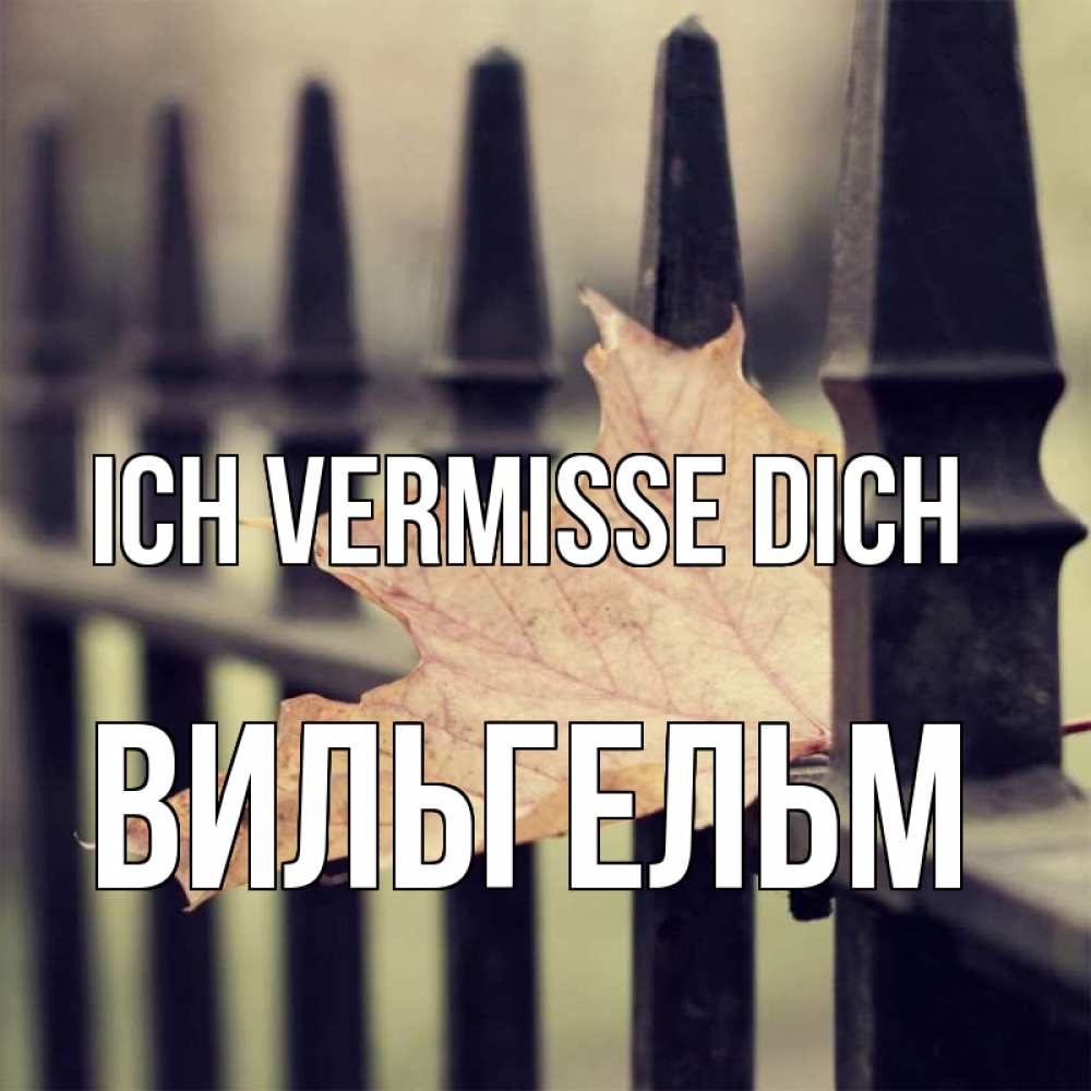 Открытка на каждый день с именем, Вильгельм Ich vermisse dich очень скучно Прикольная открытка с пожеланием онлайн скачать бесплатно 
