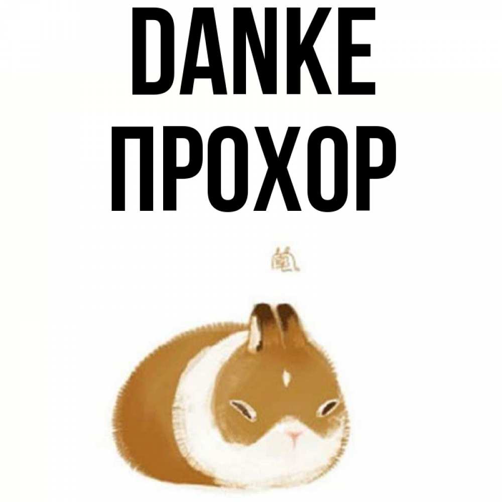 Открытка на каждый день с именем, Прохор Danke коричнево белый домашний питомец Прикольная открытка с пожеланием онлайн скачать бесплатно 