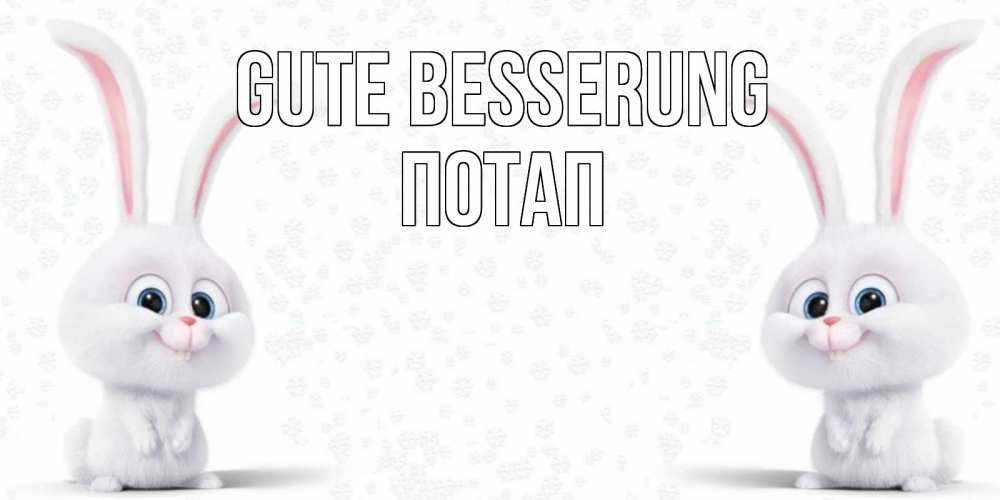 Открытка на каждый день с именем, Потап Gute Besserung не болей с зайцем Прикольная открытка с пожеланием онлайн скачать бесплатно 