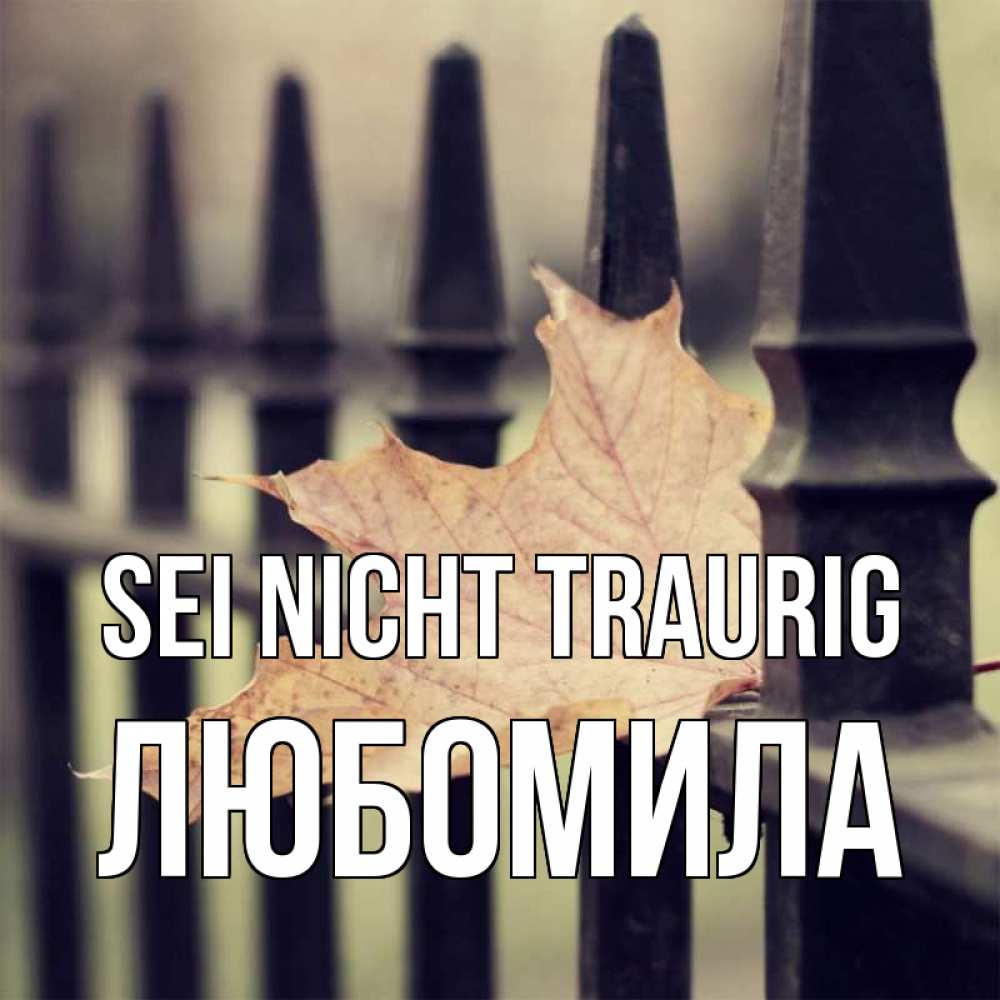 Открытка на каждый день с именем, Любомила Sei nicht traurig лист клена Прикольная открытка с пожеланием онлайн скачать бесплатно 