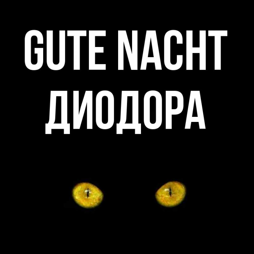 Открытка на каждый день с именем, Диодора Gute Nacht сладких снов бесстрашный мой дружочек Прикольная открытка с пожеланием онлайн скачать бесплатно 