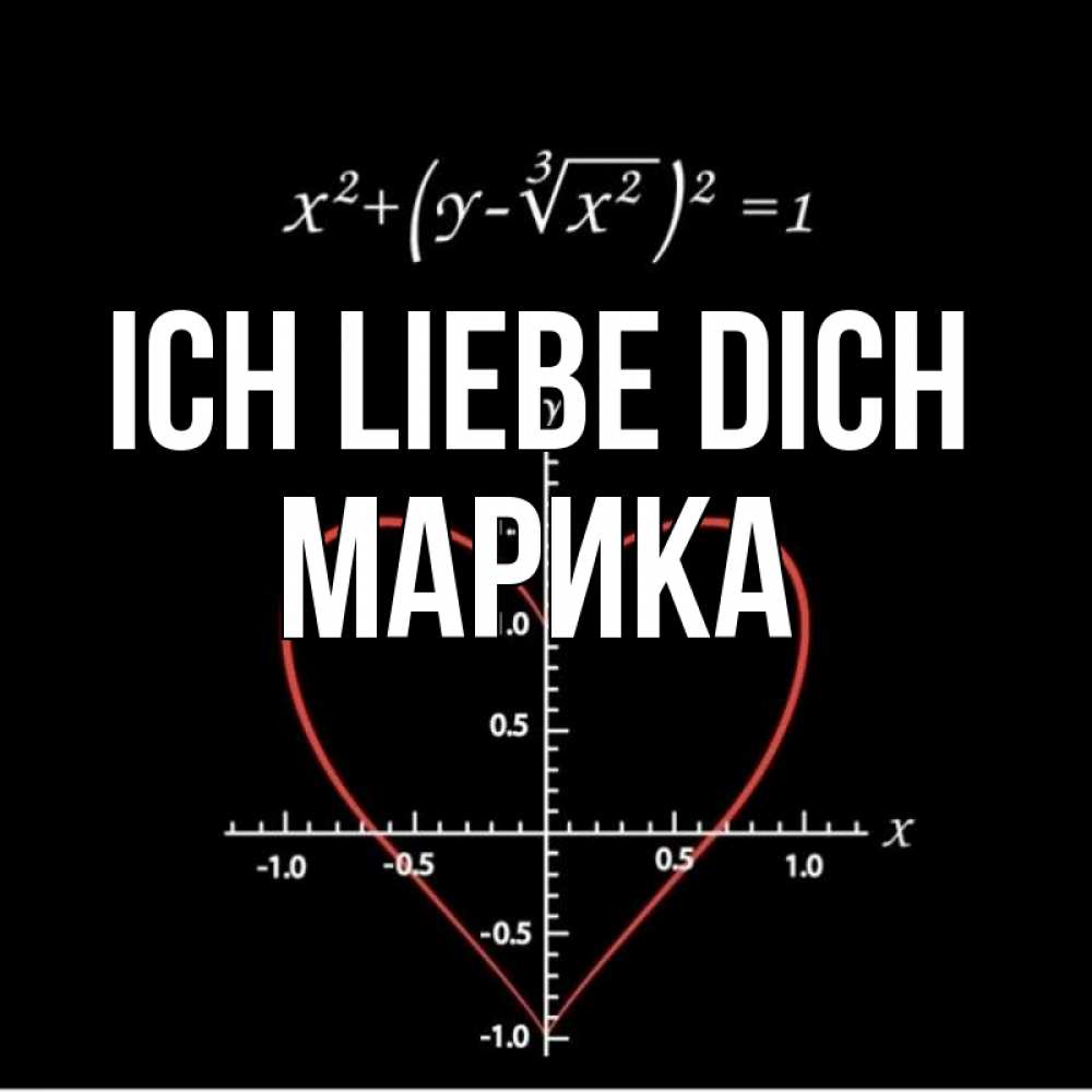 Открытка на каждый день с именем, Марика Ich liebe dich сердечная формула Прикольная открытка с пожеланием онлайн скачать бесплатно 