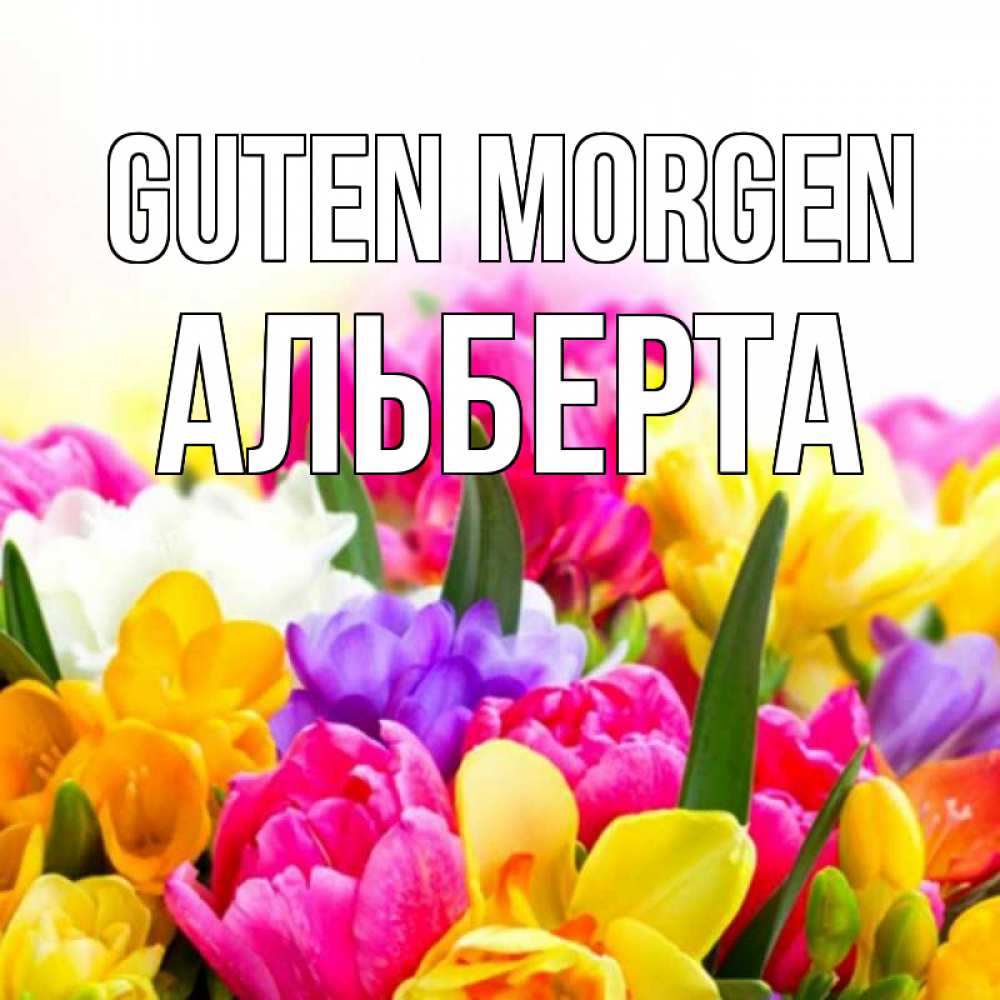 Открытка на каждый день с именем, Альберта Guten Morgen создать открытку со свое подписью Прикольная открытка с пожеланием онлайн скачать бесплатно 