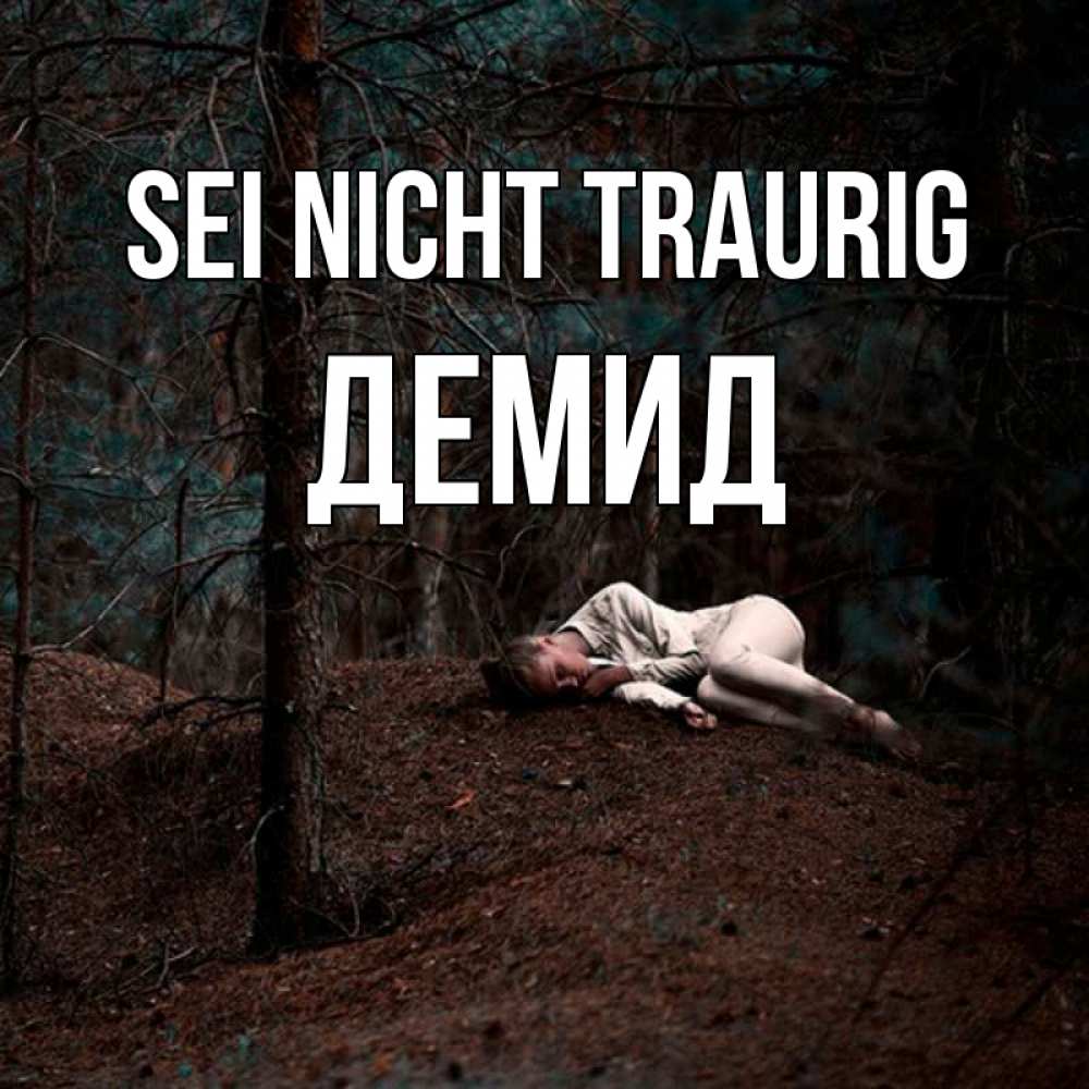 Открытка на каждый день с именем, Демид Sei nicht traurig лес Прикольная открытка с пожеланием онлайн скачать бесплатно 