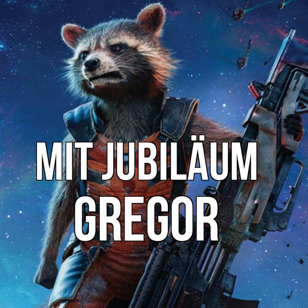 Открытка на каждый день с именем, Gregor Mit Jubiläum реактивный Рокета Прикольная открытка с пожеланием онлайн скачать бесплатно 